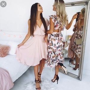 Showpo Tighten the Strings Dress in Blush Floral
